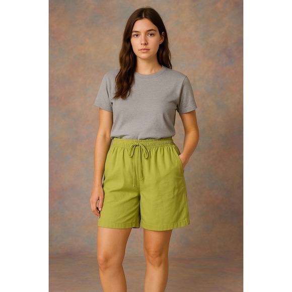 VTG 90s Neiman Marcus Womens Silk Shorts Size M Green Coastal Chic Old Money - Picture 1 of 7